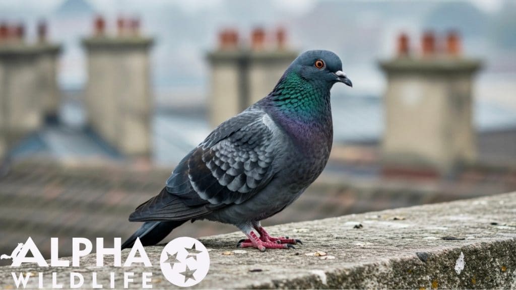 Pigeon roosting on building in Chattanooga TN
