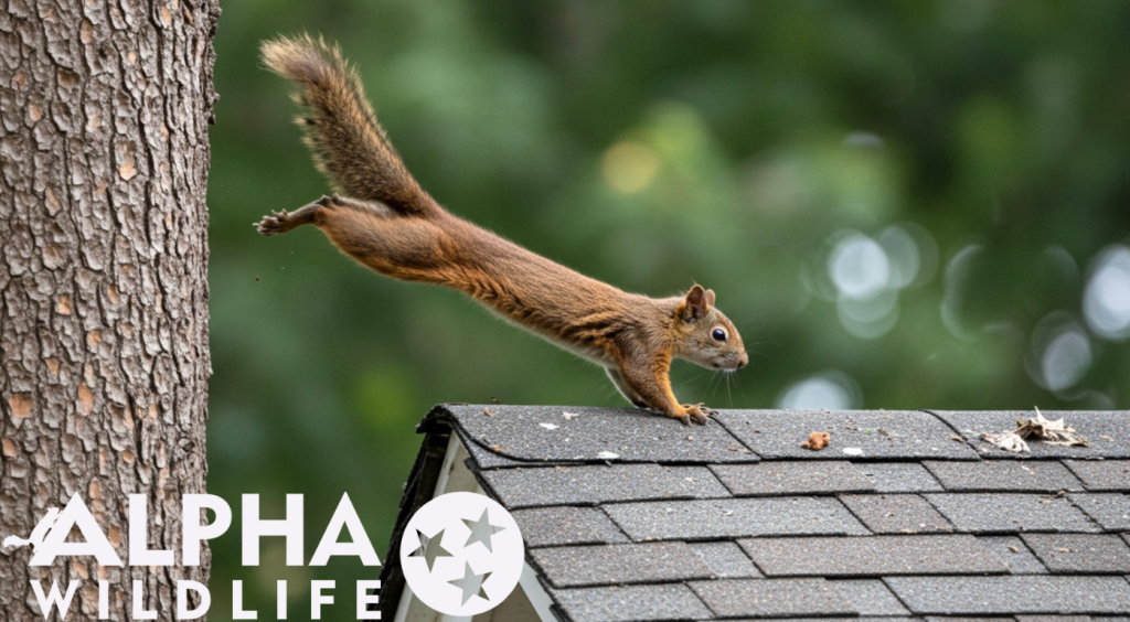 squirrel on roof