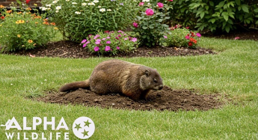 Groundhog in yard in Brentwood, TN