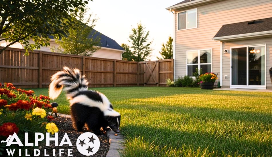 skunk in the backyard