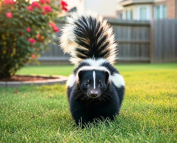 skunk in backyard