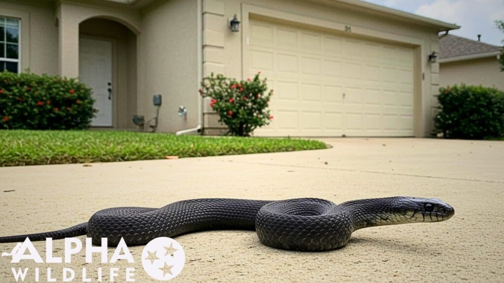 snake outside garage